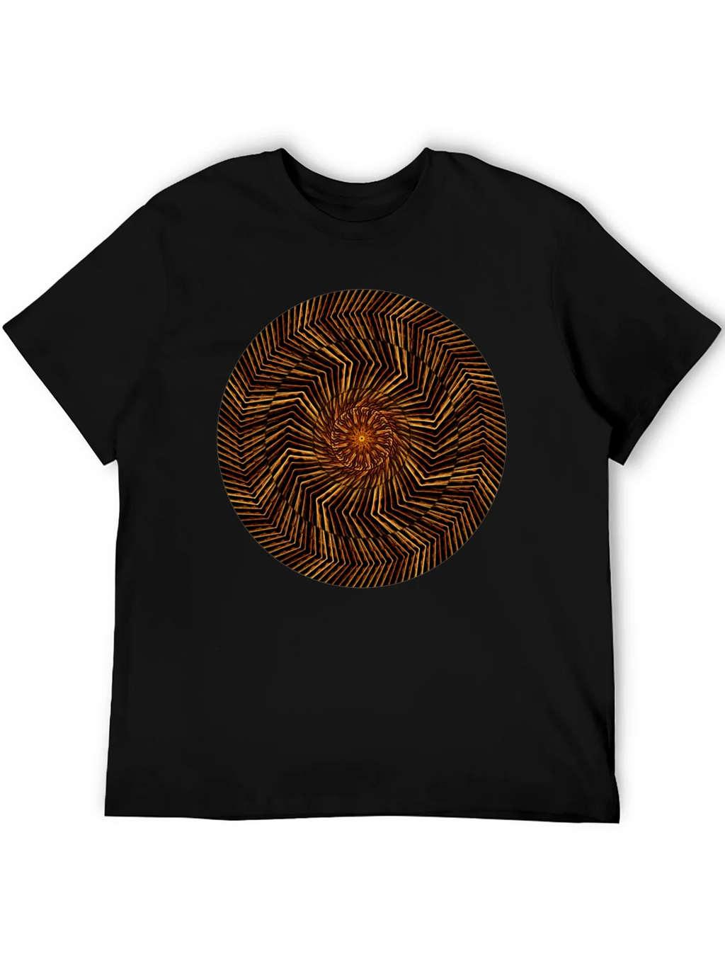 Geometric Spiral Graphic Tee - Black Cotton product image 8