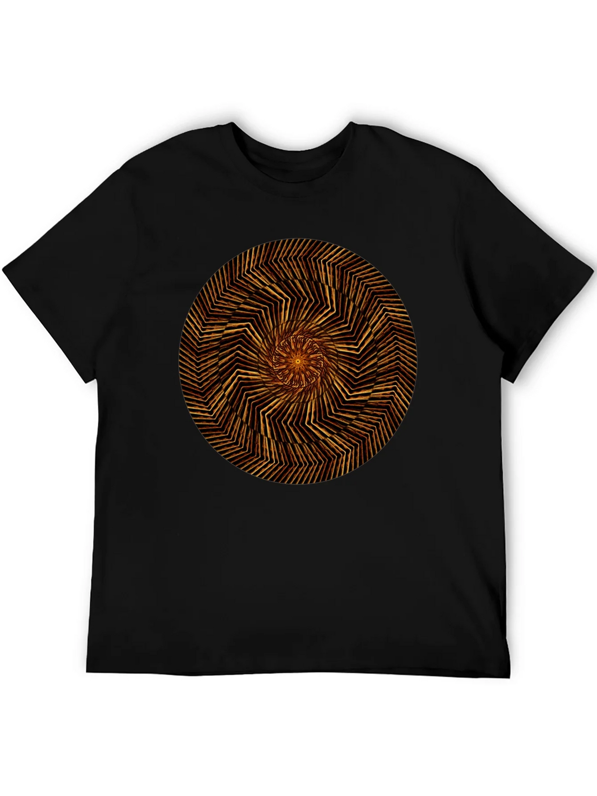Geometric Spiral Graphic Tee - Black Cotton product image 8