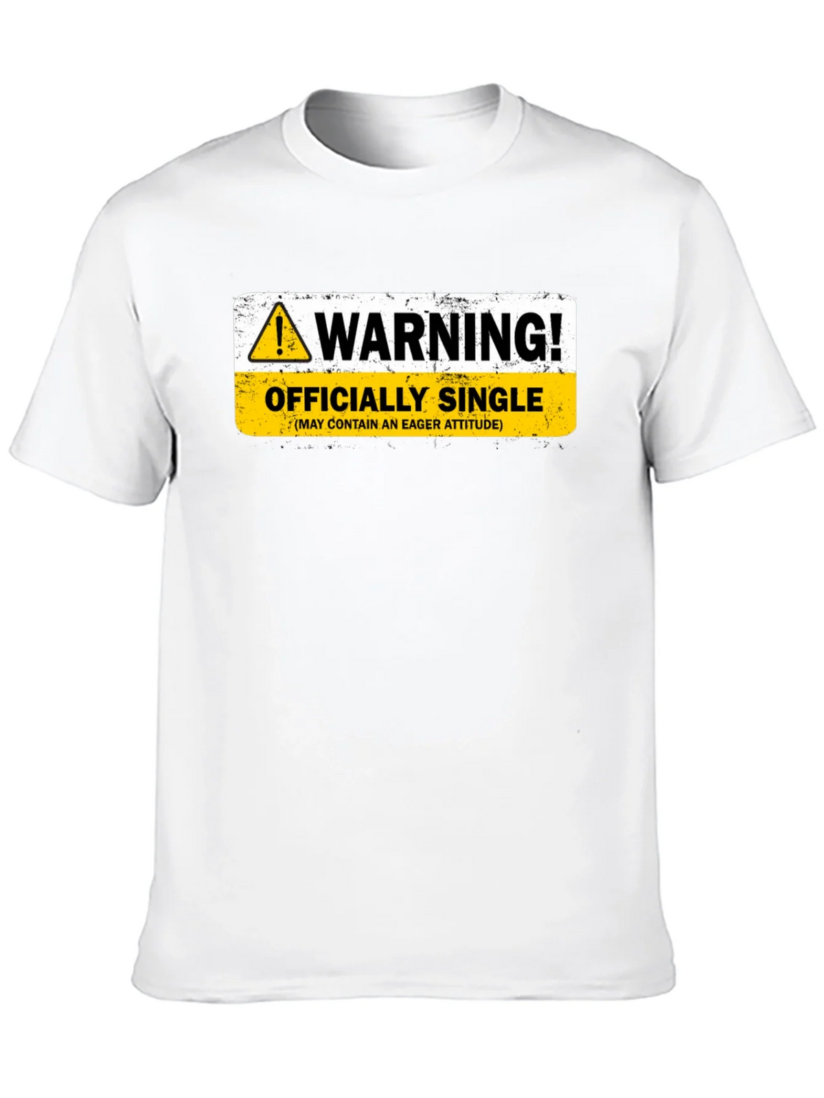 Warning Officially Single Black T-Shirt product image 12