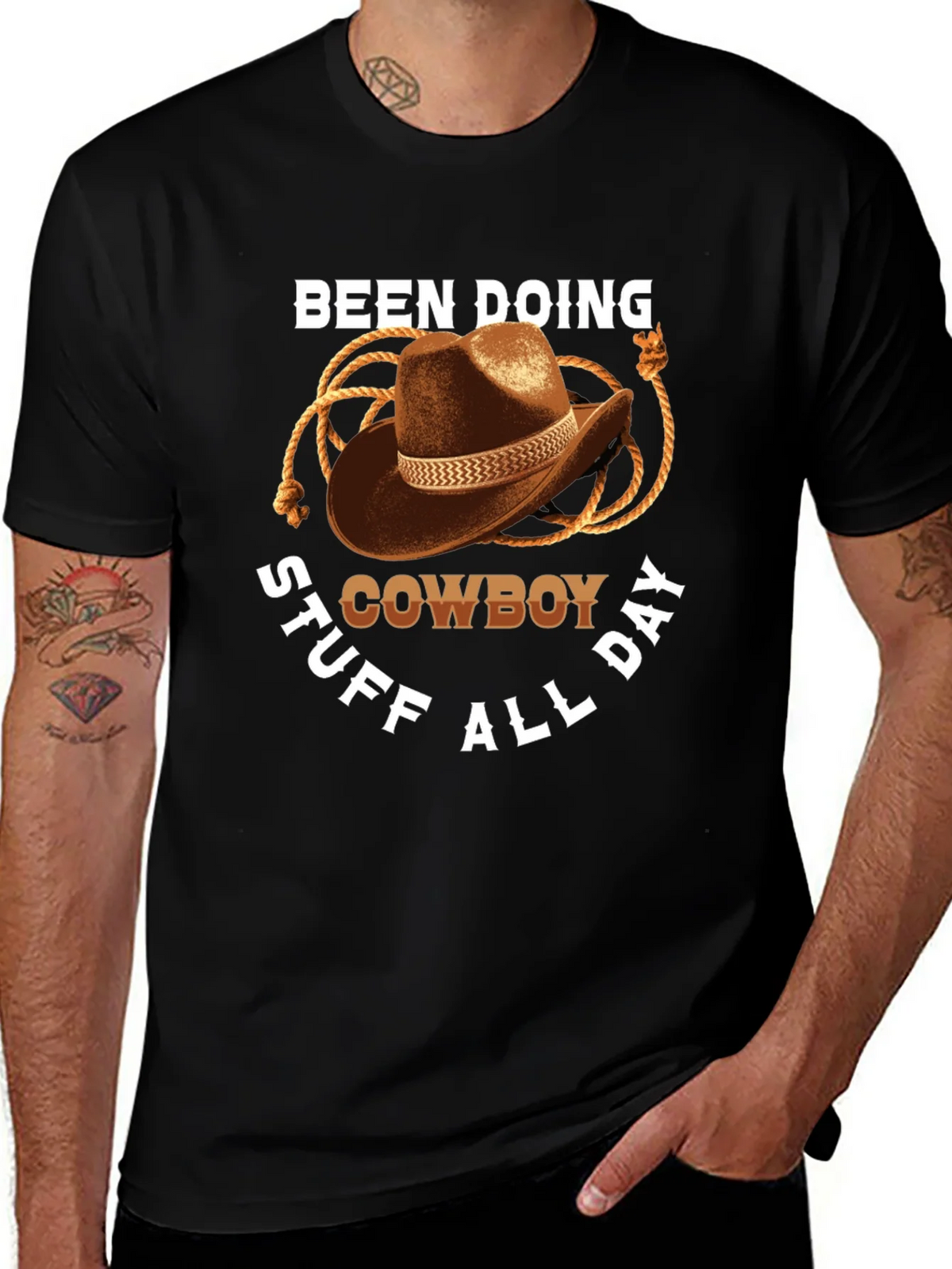 Cowboy T-Shirt: Doing Cowboy Stuff All Day Graphic Tee