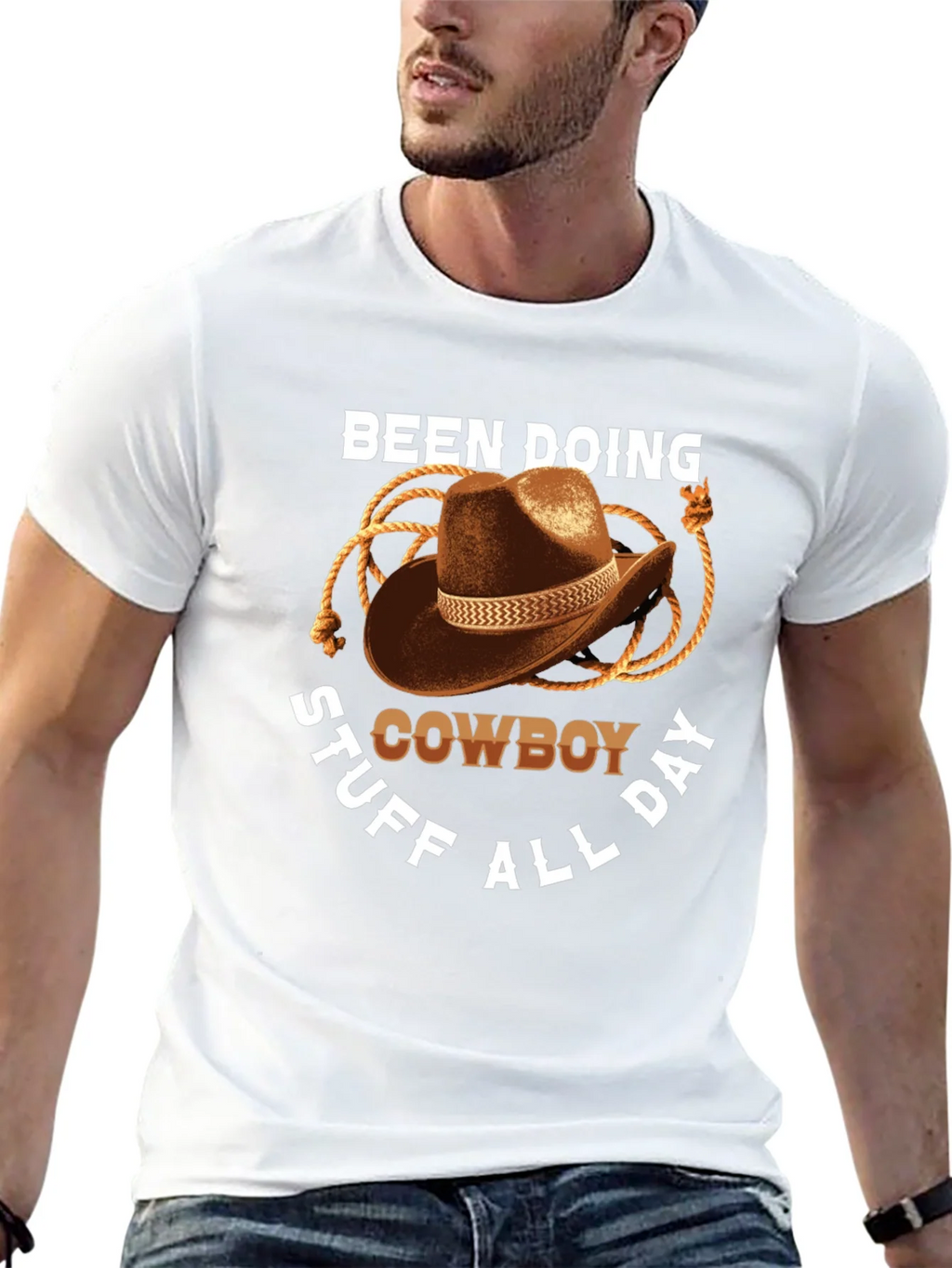 Cowboy T-Shirt: Doing Cowboy Stuff All Day Graphic Tee