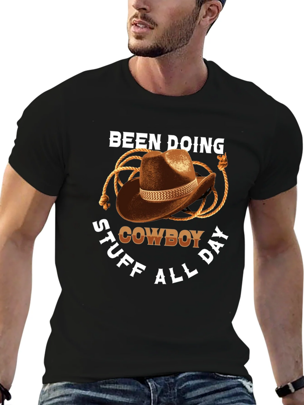 Cowboy T-Shirt: Doing Cowboy Stuff All Day Graphic Tee