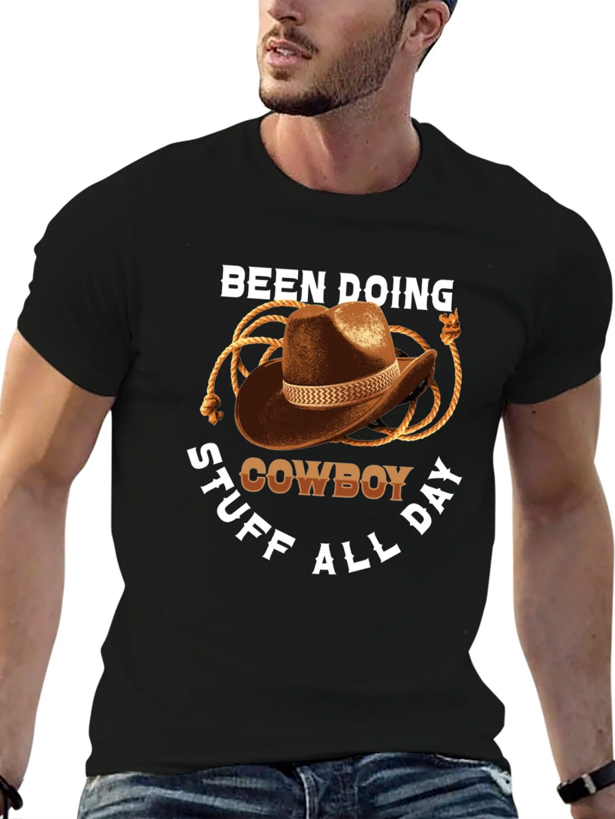 Cowboy T-Shirt: Doing Cowboy Stuff All Day Graphic Tee