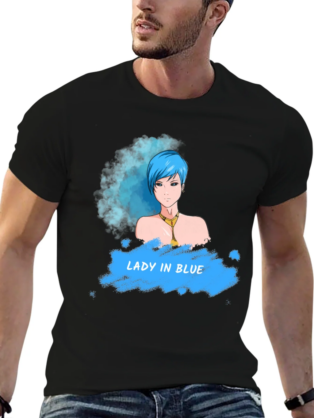 Lady in Blue T-Shirt - Unique Graphic Tee for Casual Wear product image 9