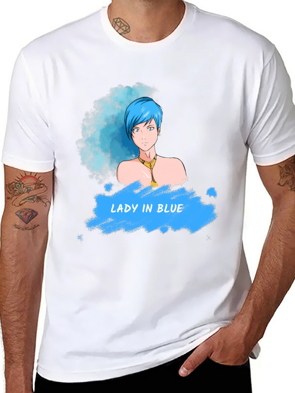 Lady in Blue T-Shirt - Unique Graphic Tee for Casual Wear product image 10