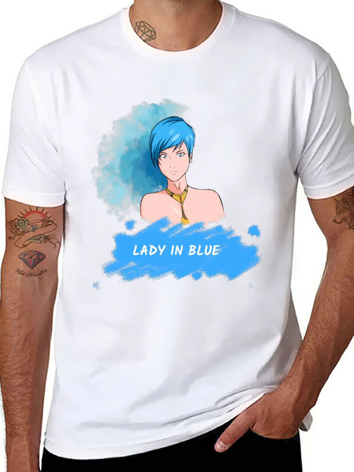 Lady in Blue T-Shirt - Unique Graphic Tee for Casual Wear product image 10