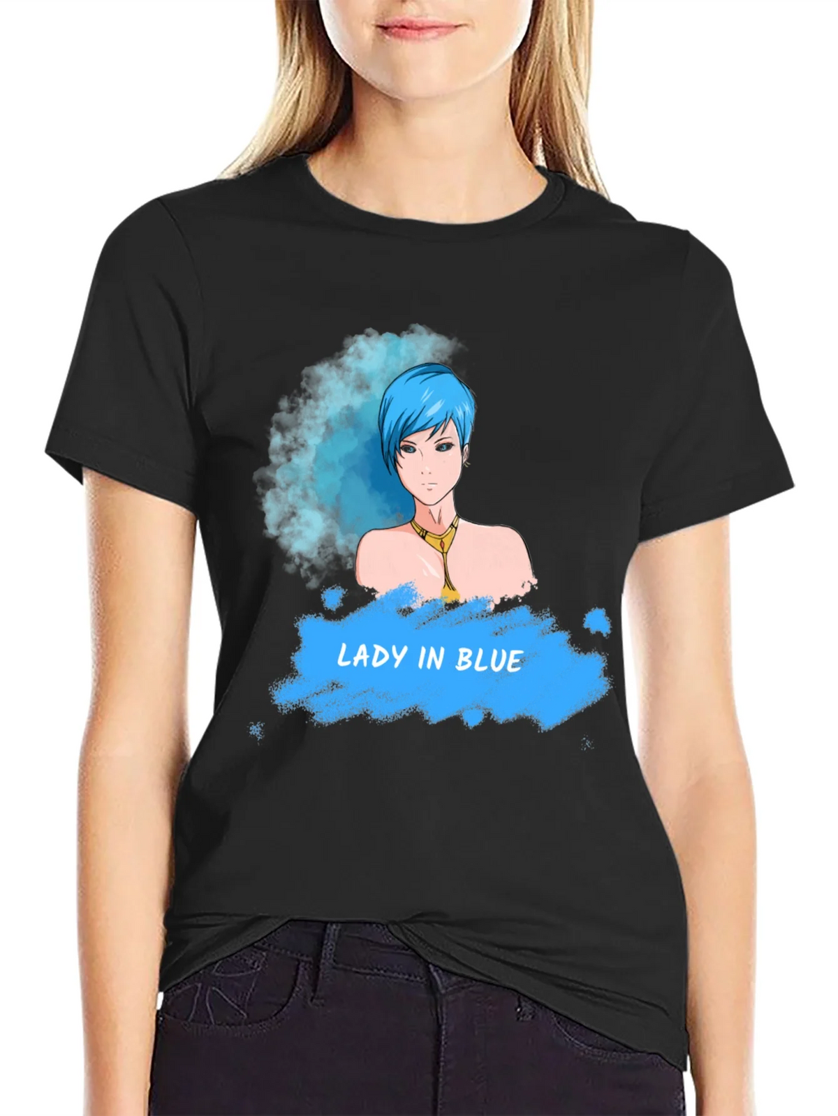 Lady in Blue T-Shirt - Unique Graphic Tee for Casual Wear product image 5