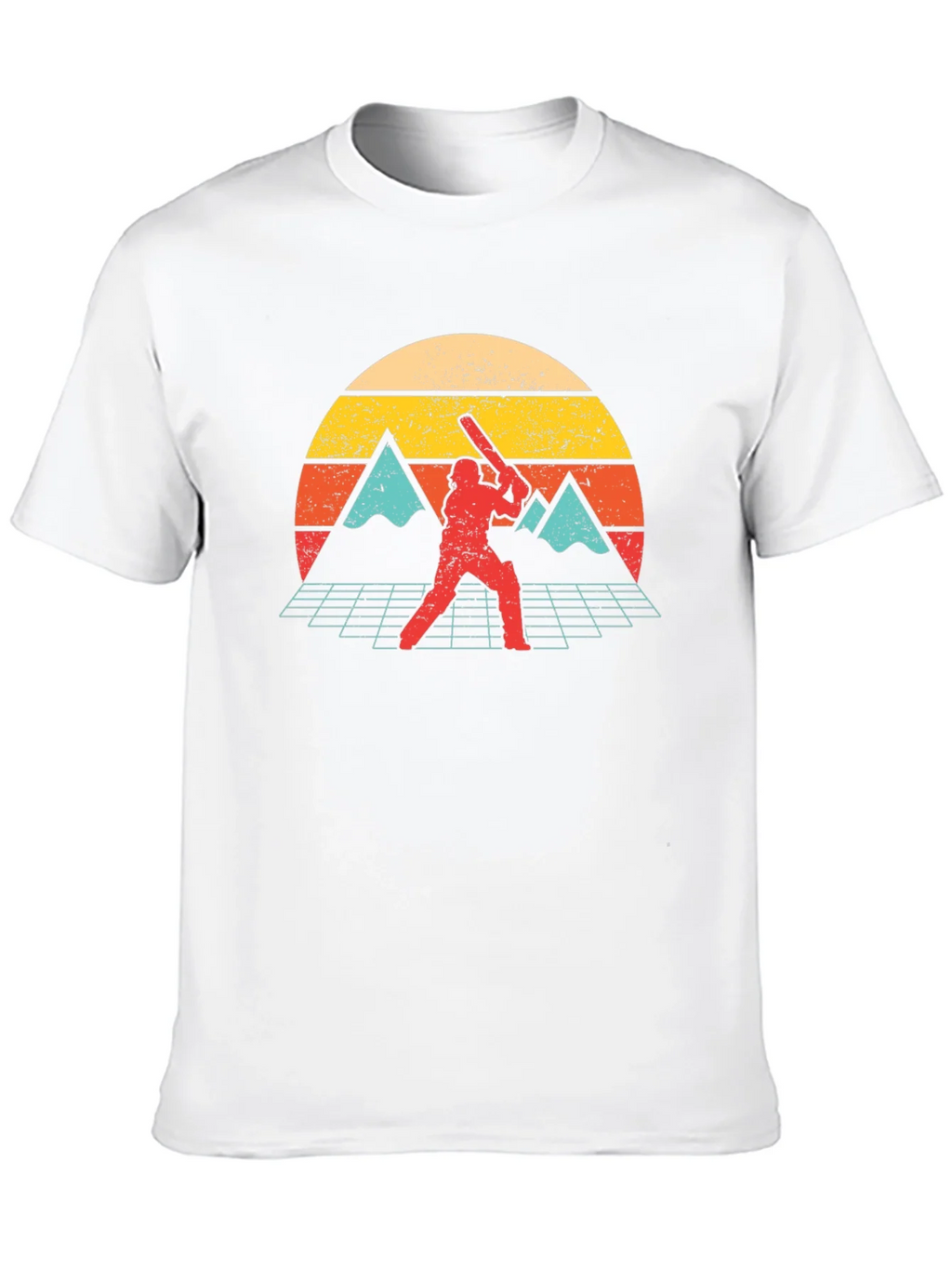 Retro Cricket Player Graphic Tee - Vintage Sunset Design product image 12
