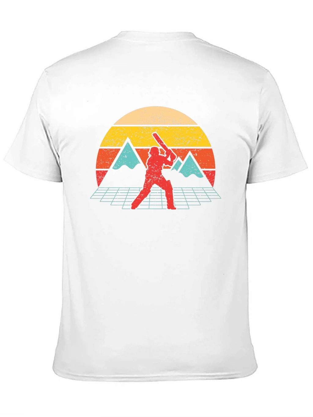 Retro Cricket Player Graphic Tee - Vintage Sunset Design product image 2
