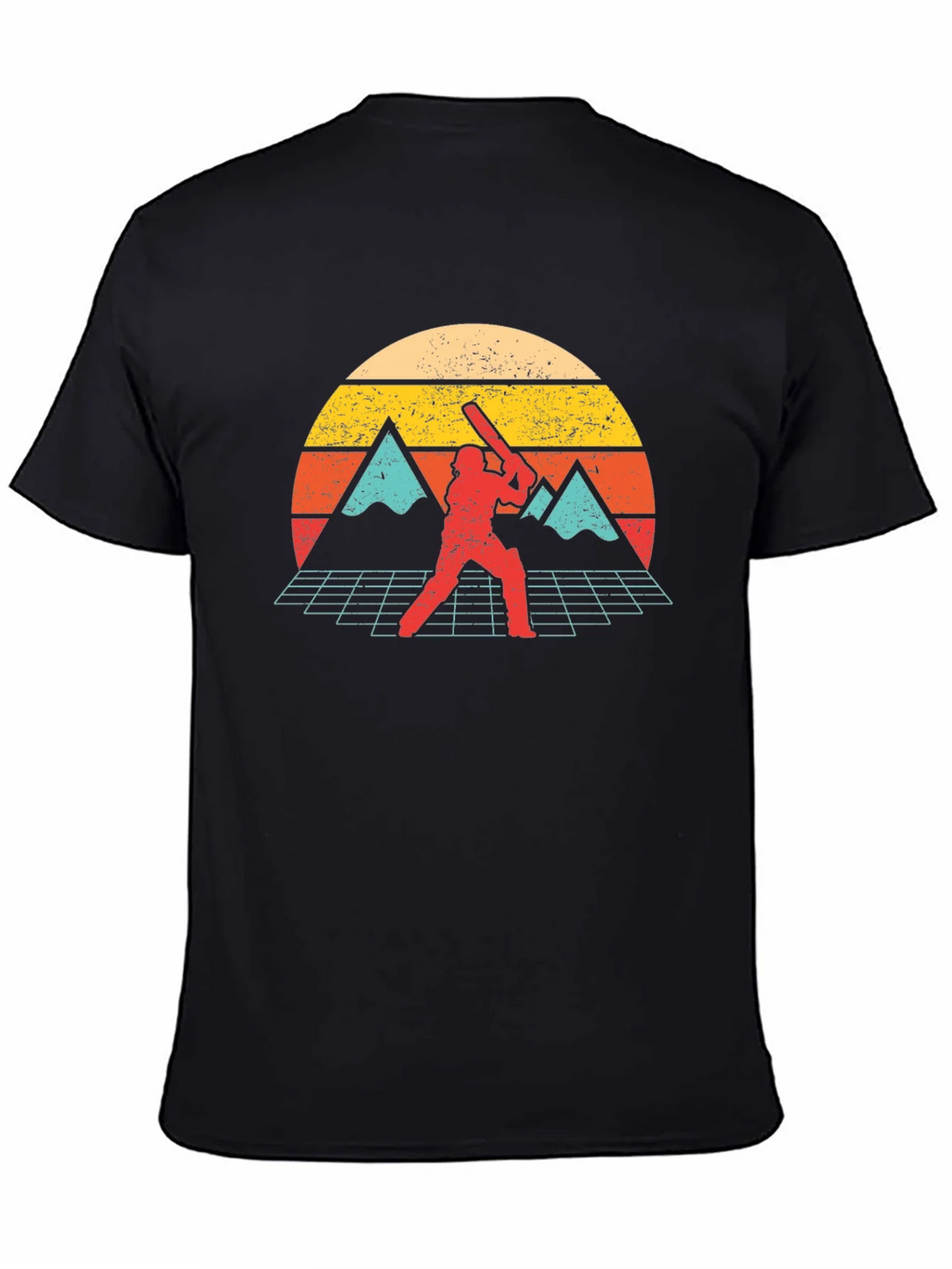 Retro Cricket Player Graphic Tee - Vintage Sunset Design product image 7
