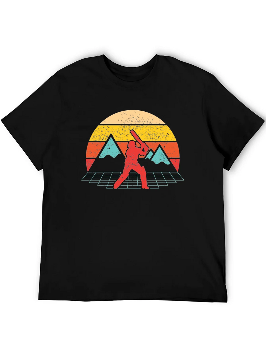 Retro Cricket Player Graphic Tee - Vintage Sunset Design product image 8