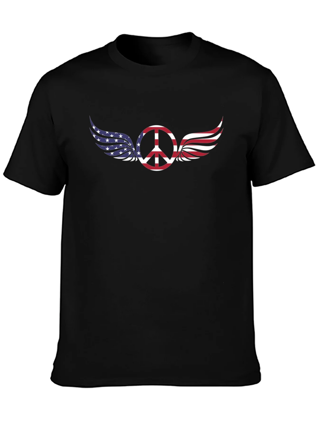 Peace Sign with American Flag Wings T-Shirt product image 6