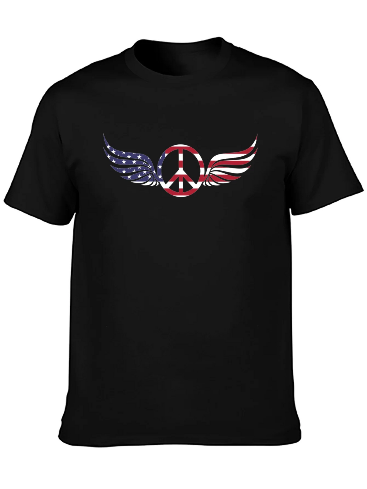 Peace Sign with American Flag Wings T-Shirt product image 6