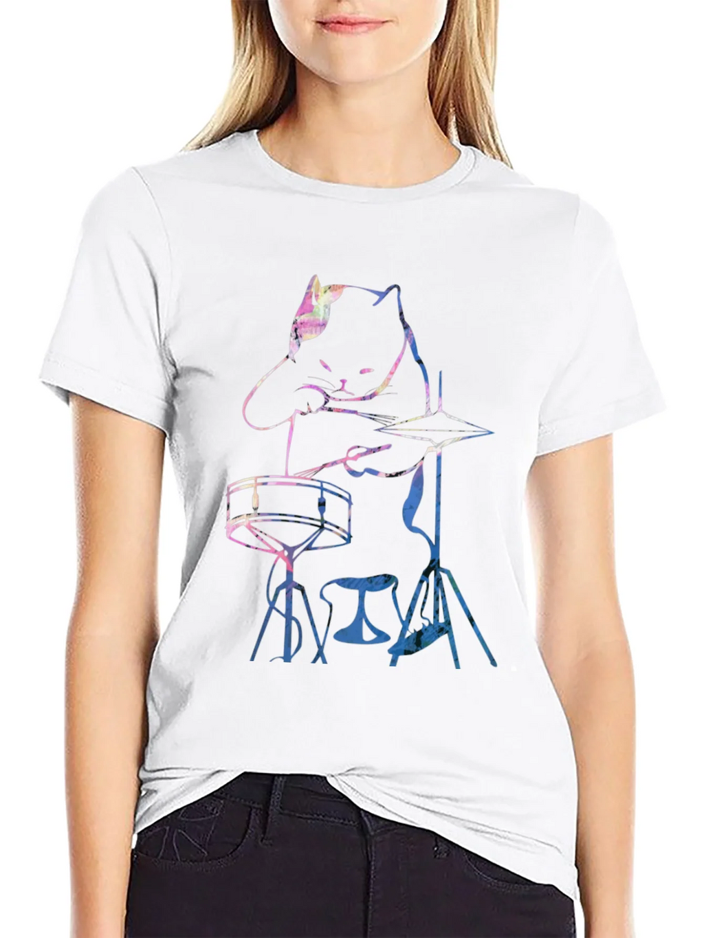 Cool Cat Drummer Graphic Tee product image 11