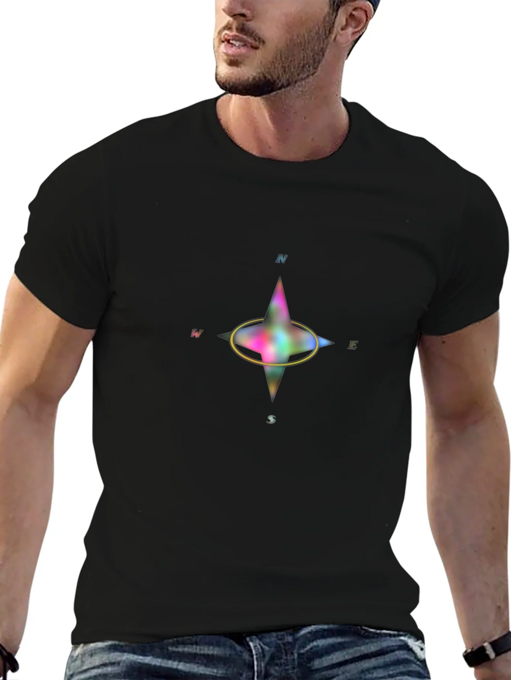 Compass Graphic T-Shirt - Black Casual Wear product image 9