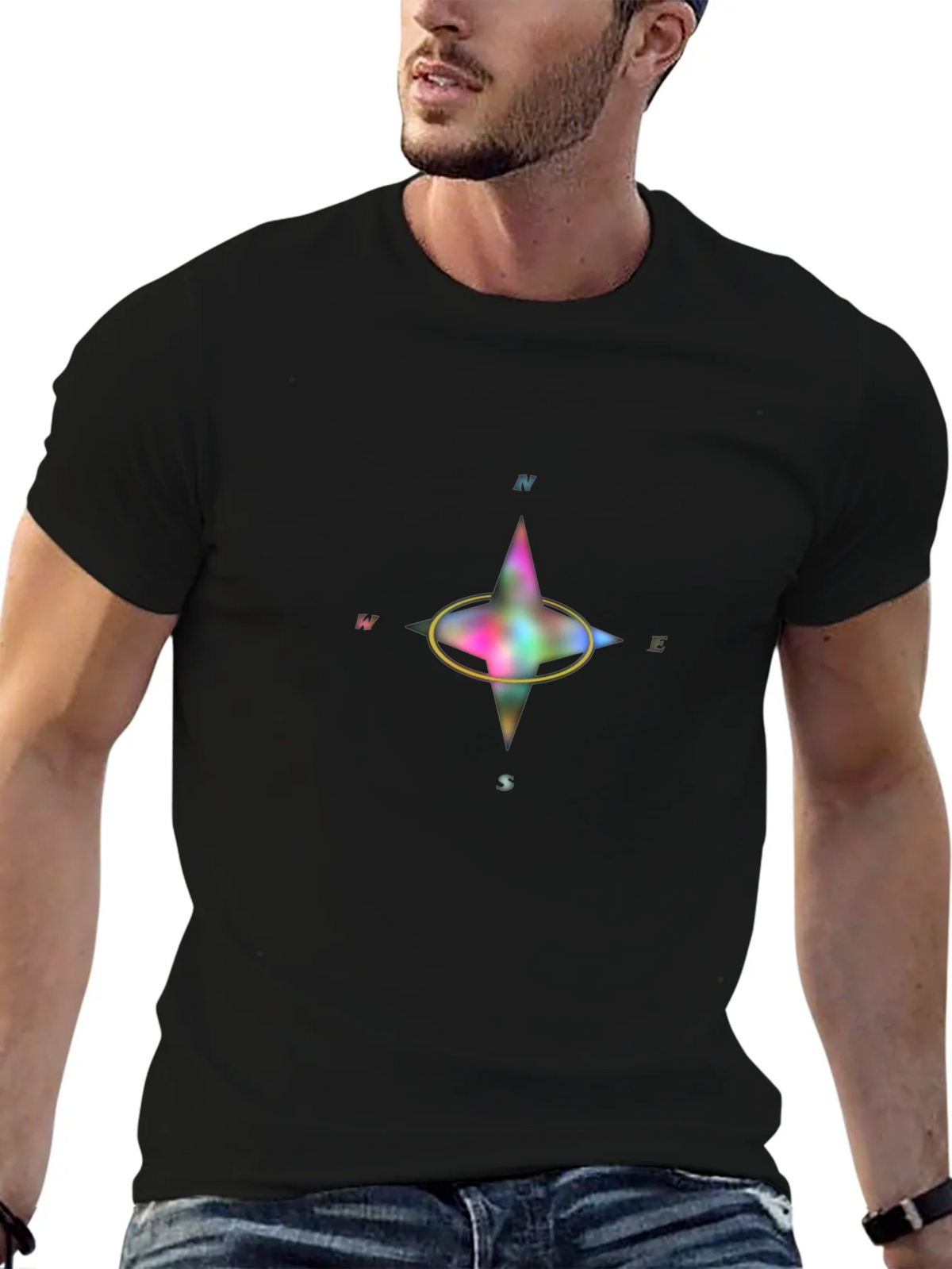 Compass Graphic T-Shirt - Black Casual Wear product image 9