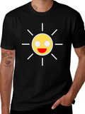 Smiley Sun Graphic Black T-Shirt product image 1