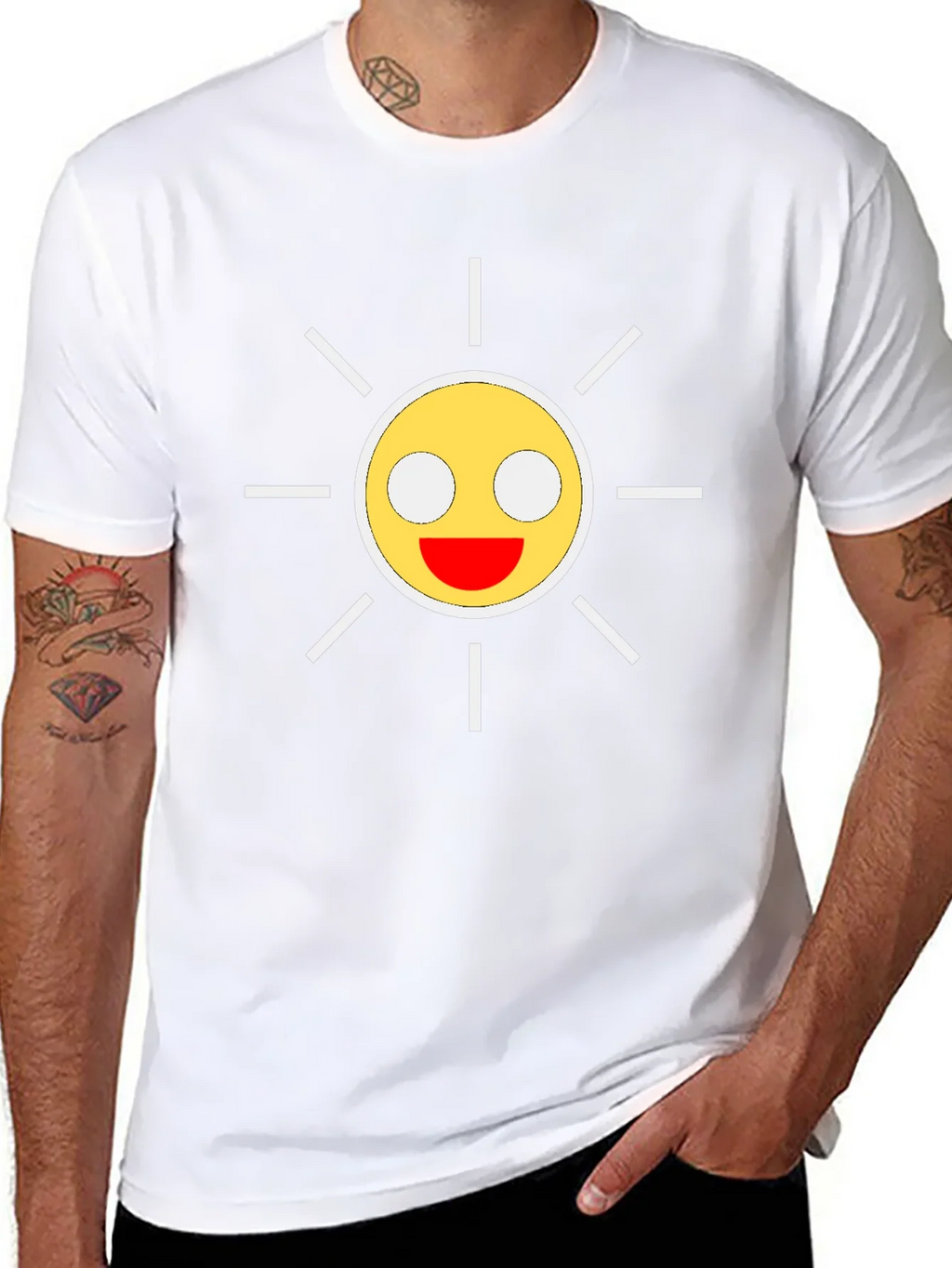 Smiley Sun Graphic Black T-Shirt product image 10