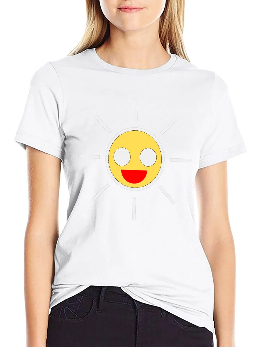 Smiley Sun Graphic Black T-Shirt product image 11