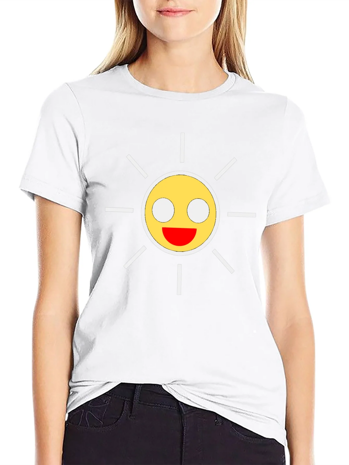 Smiley Sun Graphic Black T-Shirt product image 11