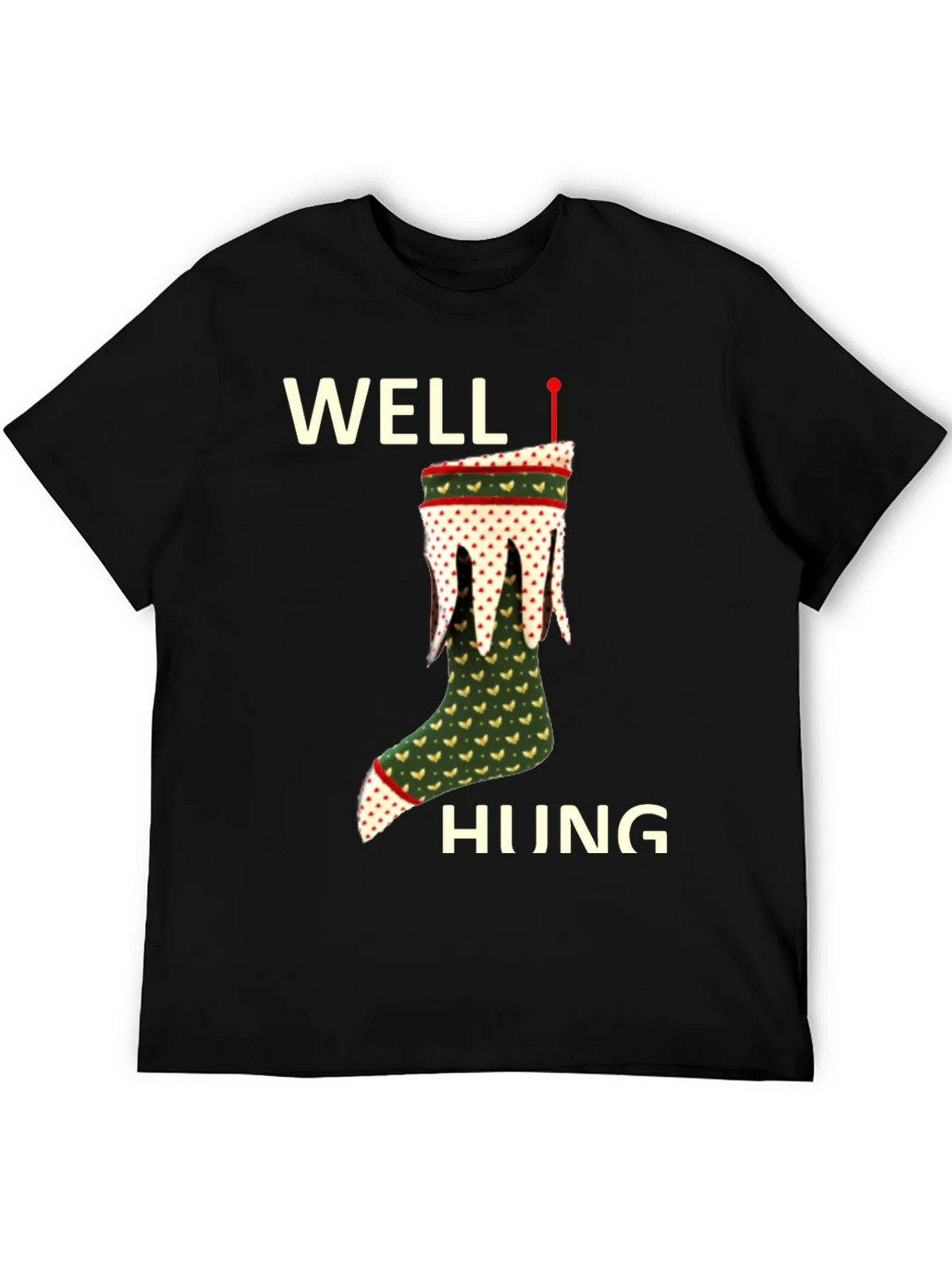 Well Hung Christmas Stocking T-Shirt Funny Holiday Tee product image 8