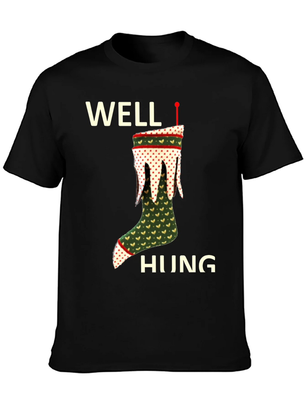 Well Hung Christmas Stocking T-Shirt Funny Holiday Tee product image 6
