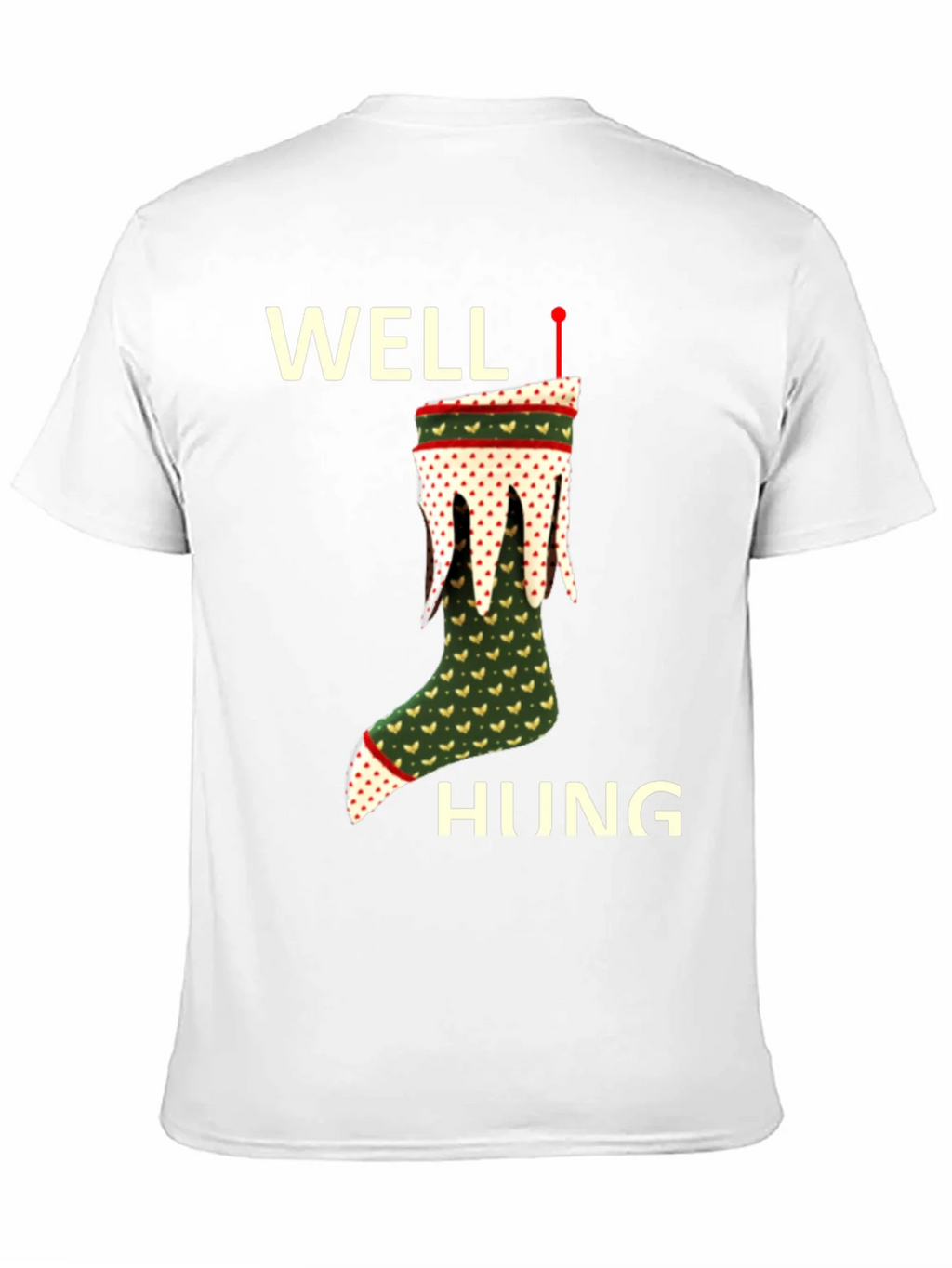 Well Hung Christmas Stocking T-Shirt Funny Holiday Tee product image 2