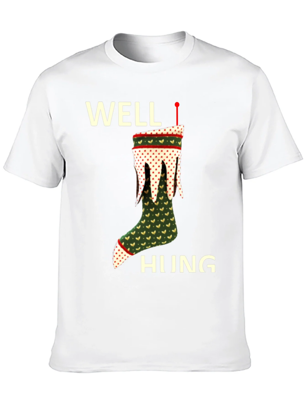 Well Hung Christmas Stocking T-Shirt Funny Holiday Tee product image 12