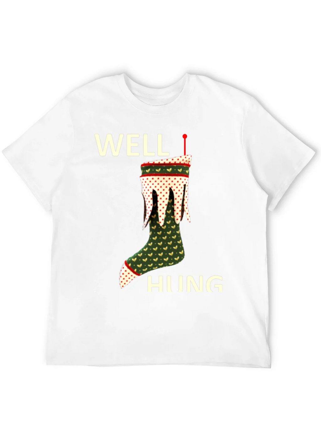 Well Hung Christmas Stocking T-Shirt Funny Holiday Tee product image 3
