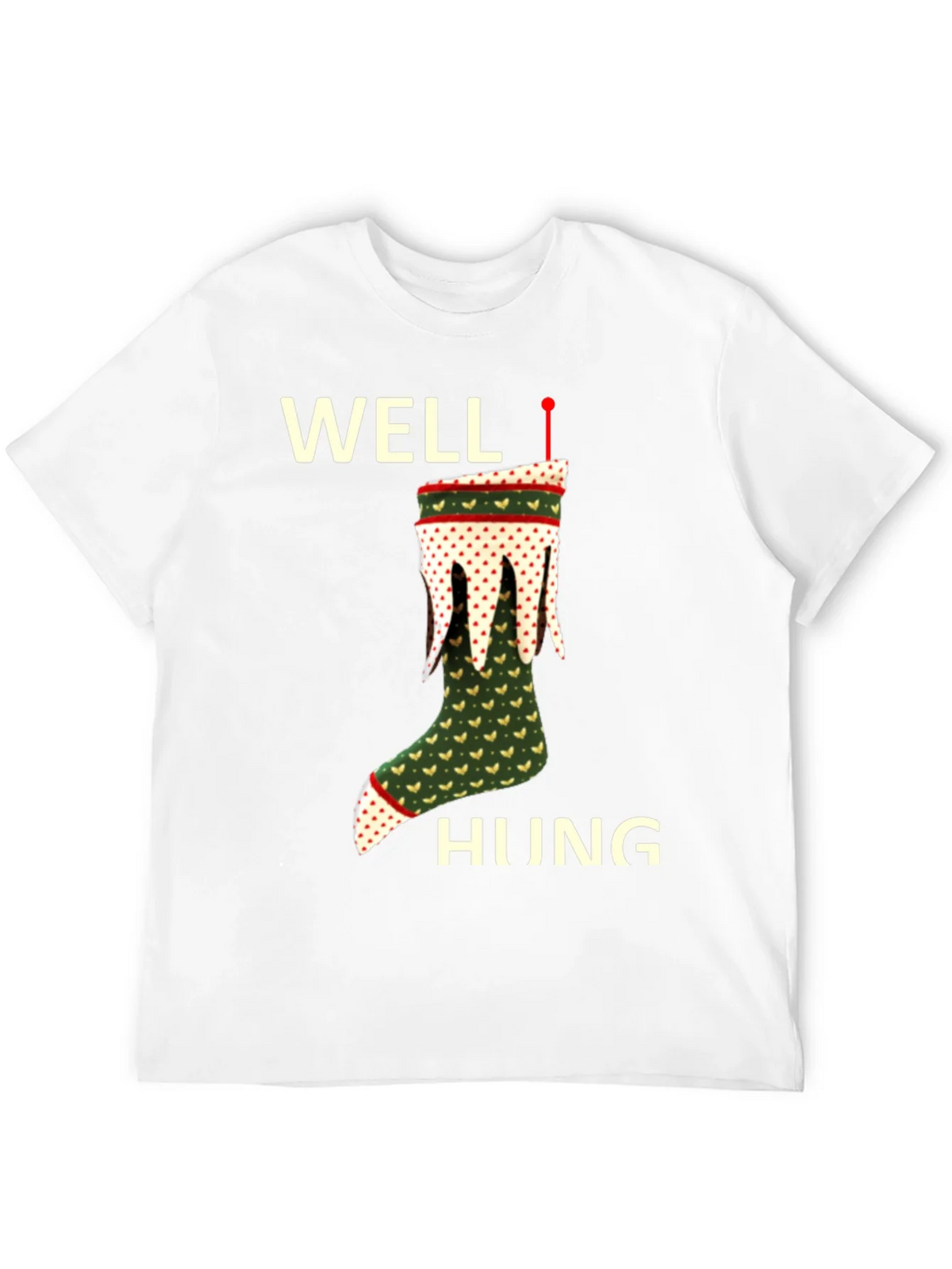 Well Hung Christmas Stocking T-Shirt Funny Holiday Tee product image 3