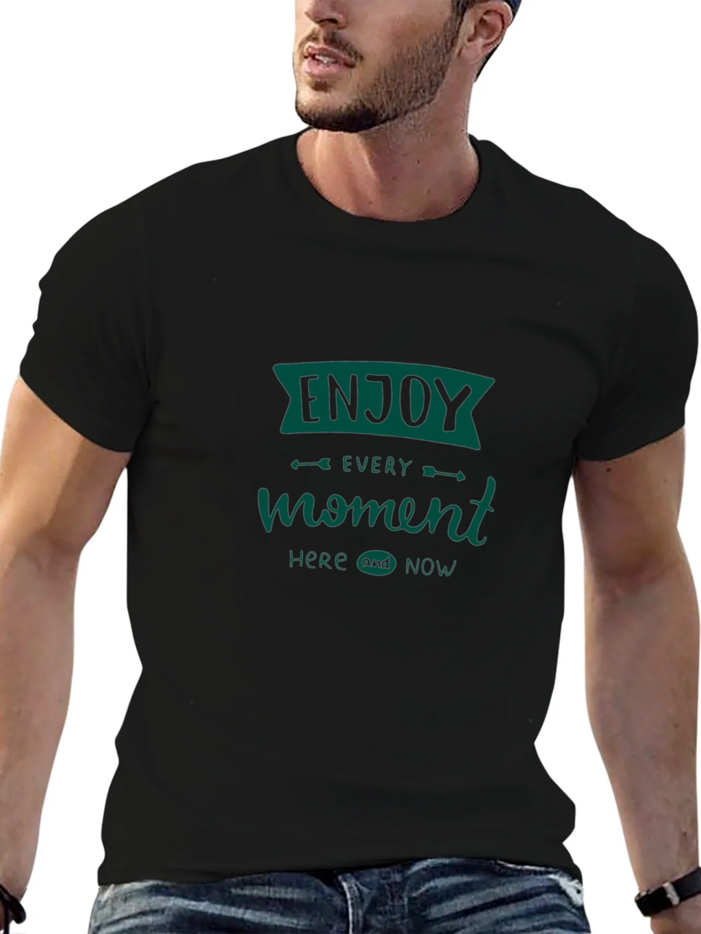 Enjoy Every Moment Tee - Black Graphic T-Shirt product image 9