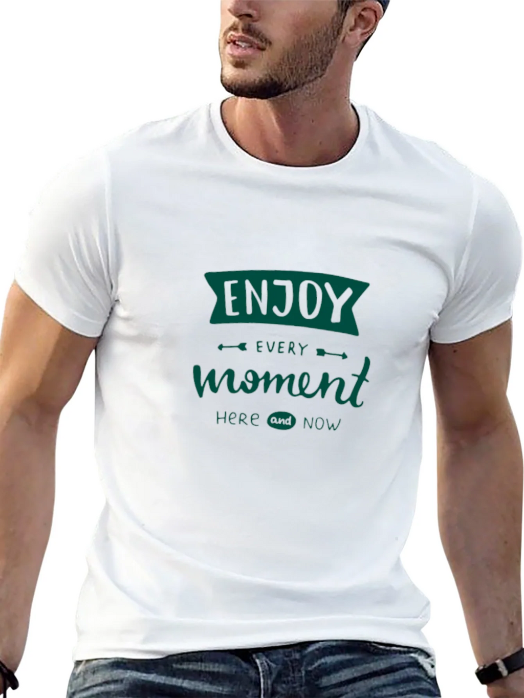 Enjoy Every Moment Tee - Black Graphic T-Shirt product image 4