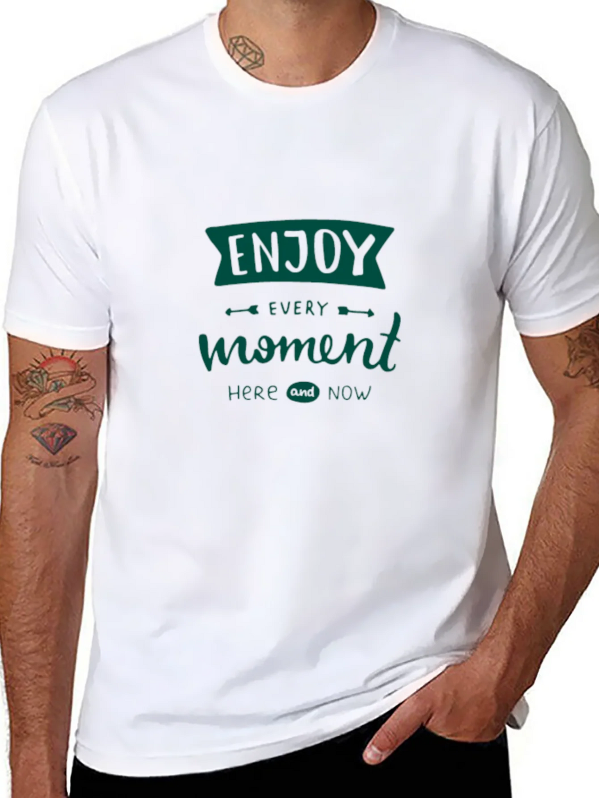 Enjoy Every Moment Tee - Black Graphic T-Shirt product image 10