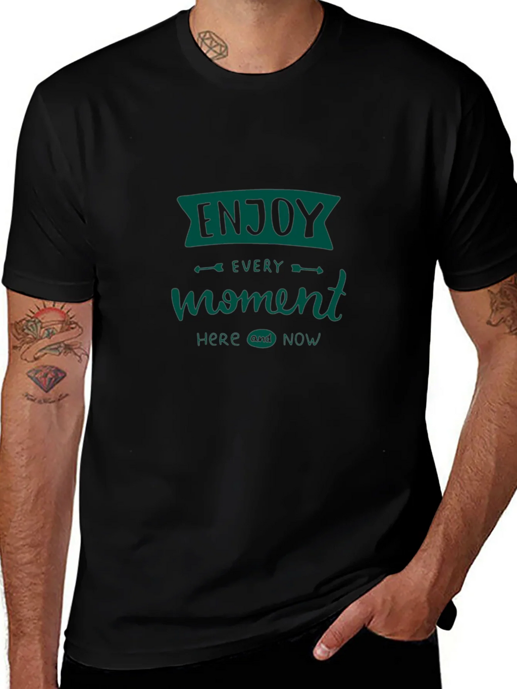 Enjoy Every Moment Tee - Black Graphic T-Shirt product image 1