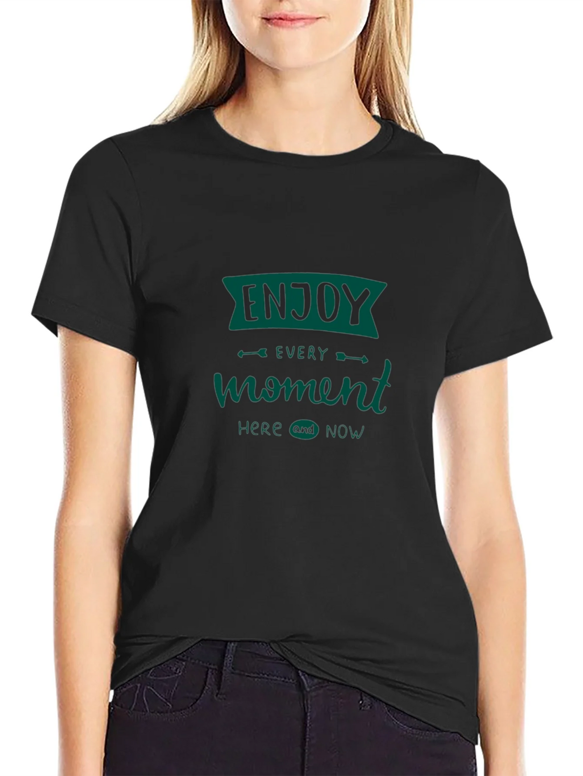 Enjoy Every Moment Tee - Black Graphic T-Shirt product image 5