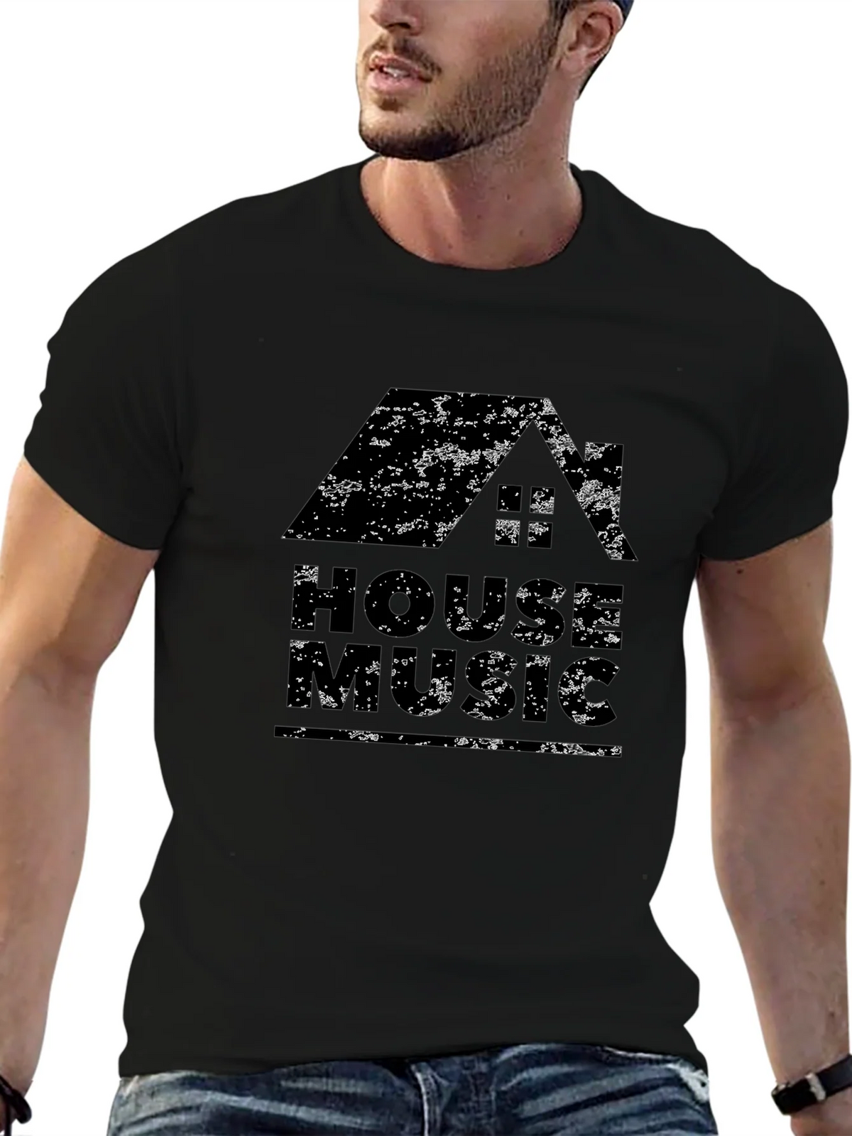 House Music Graphic T-Shirt - Distressed Design product image 9