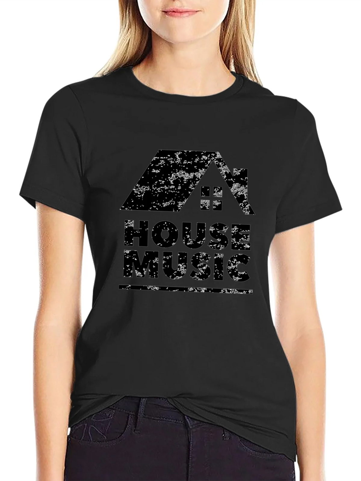House Music Graphic T-Shirt - Distressed Design product image 5