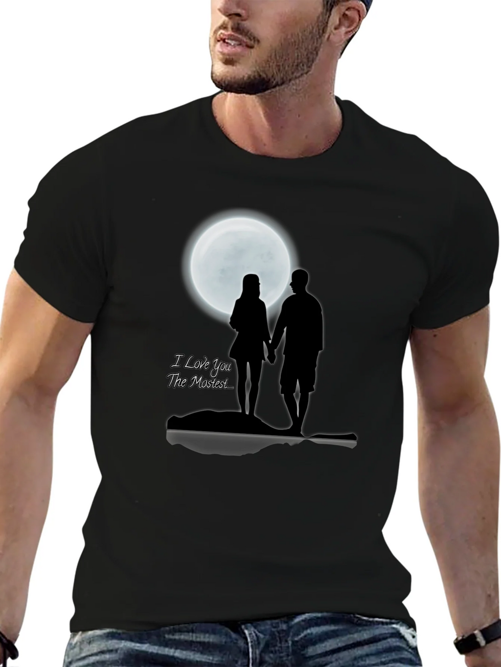 Romantic Moonlit Couple T-Shirt - I Love You The Mostest product image 9