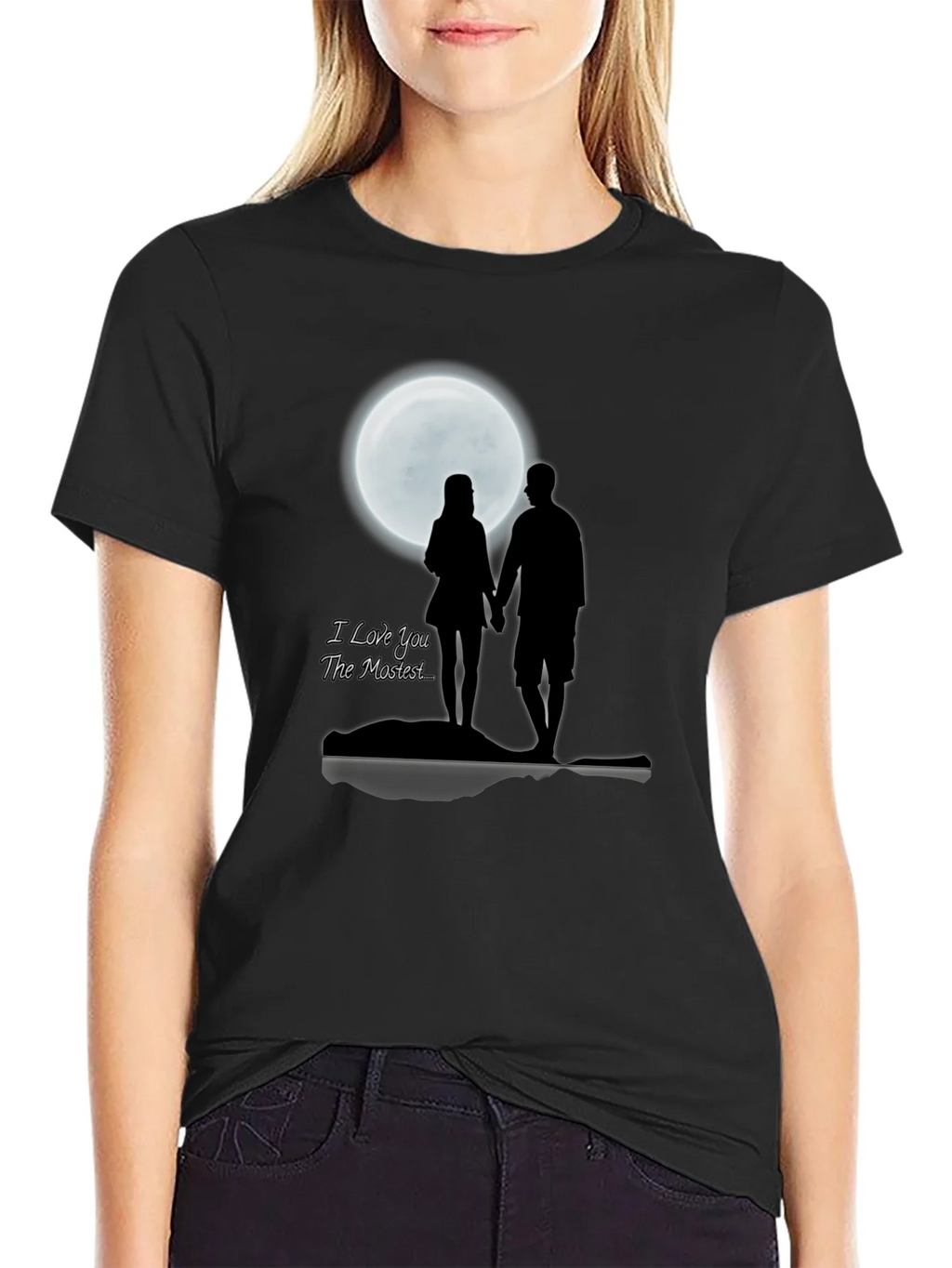 Romantic Moonlit Couple T-Shirt - I Love You The Mostest product image 5