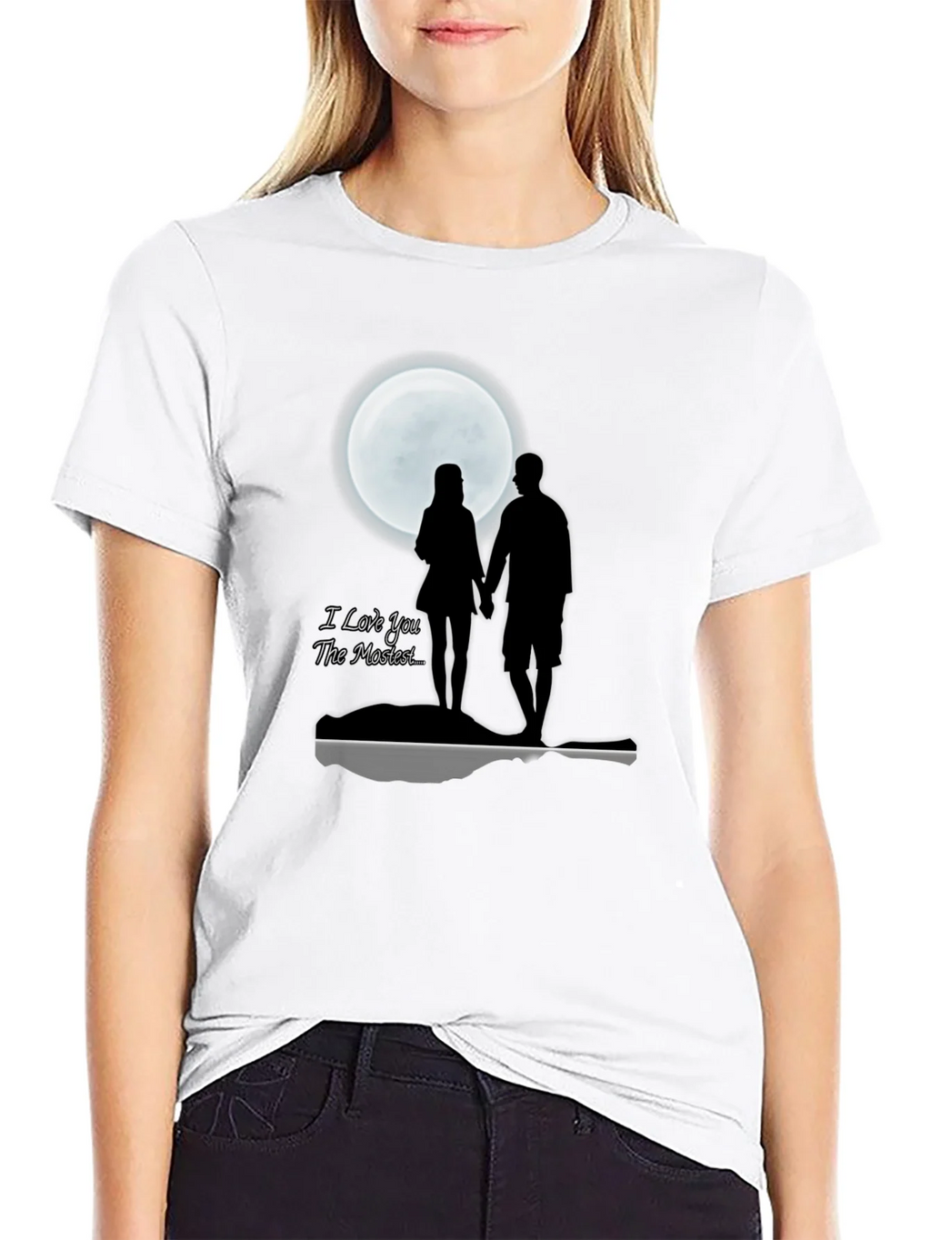 Romantic Moonlit Couple T-Shirt - I Love You The Mostest product image 11