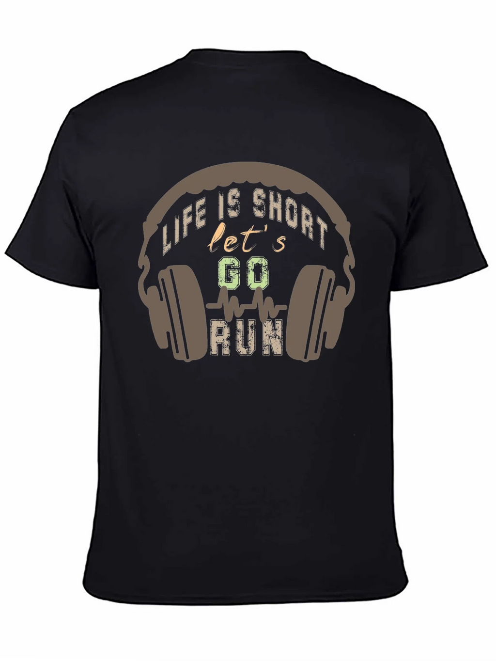 Life is Short Lets Go Run Black T-Shirt product image 2
