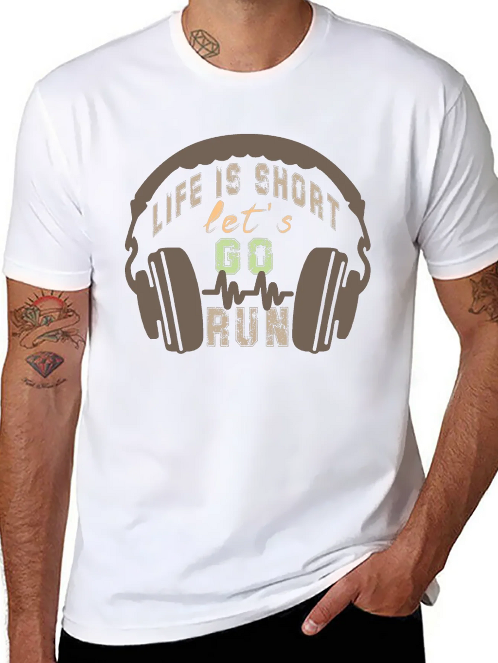 Life is Short Lets Go Run Black T-Shirt product image 3