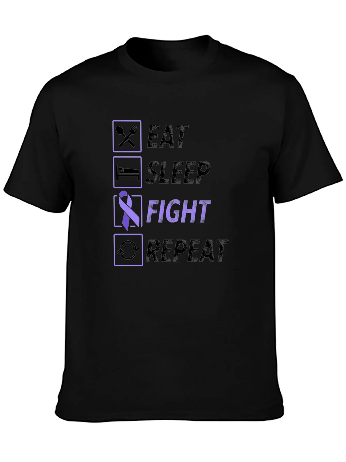 Eat Sleep Fight Repeat Awareness T-Shirt product image 6