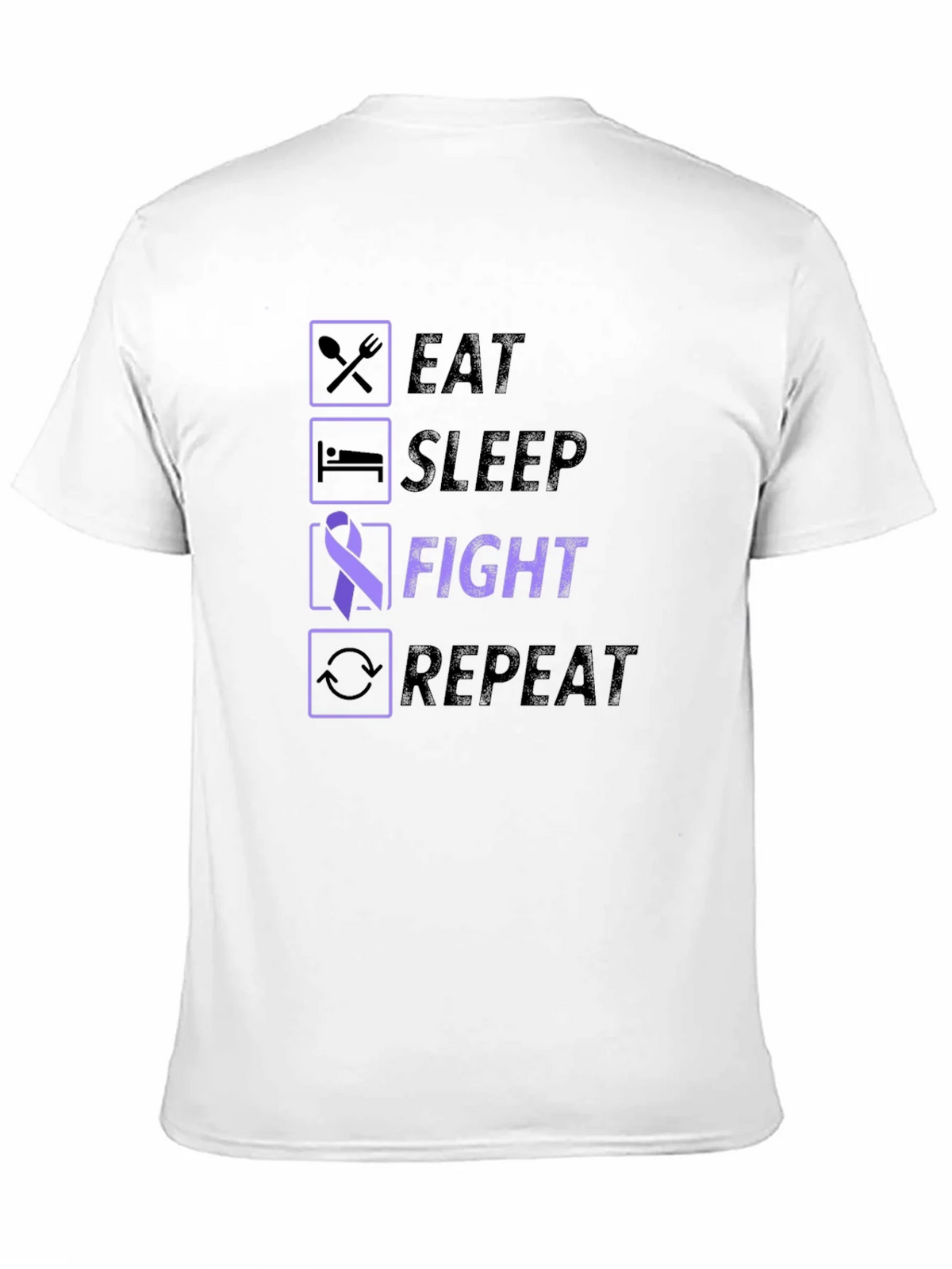 Eat Sleep Fight Repeat Awareness T-Shirt product image 2