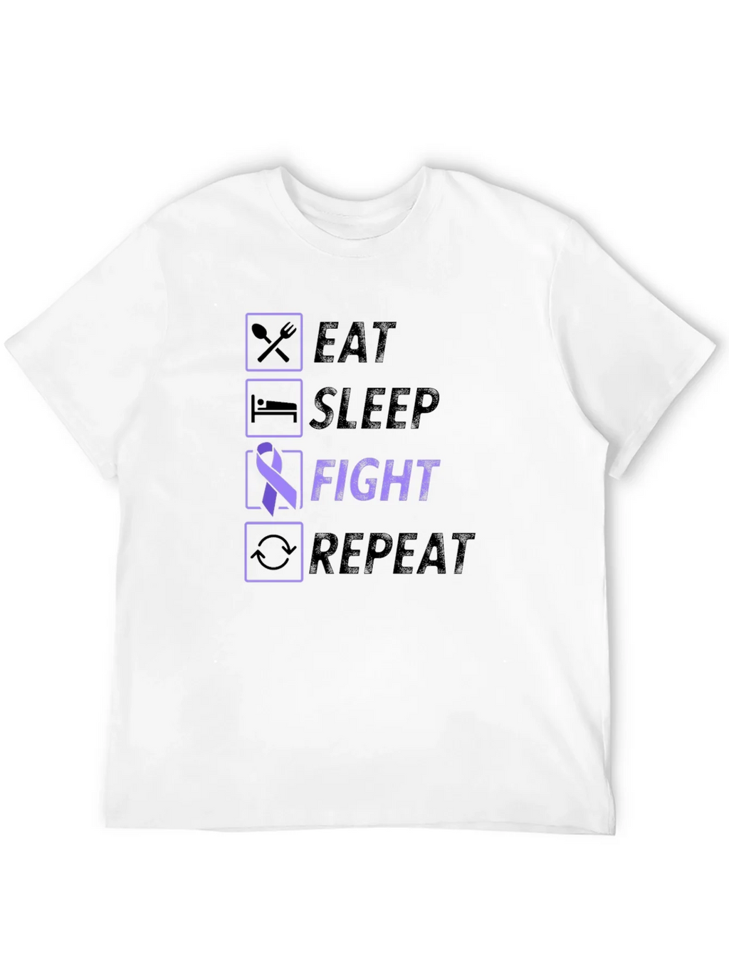 Eat Sleep Fight Repeat Awareness T-Shirt product image 3