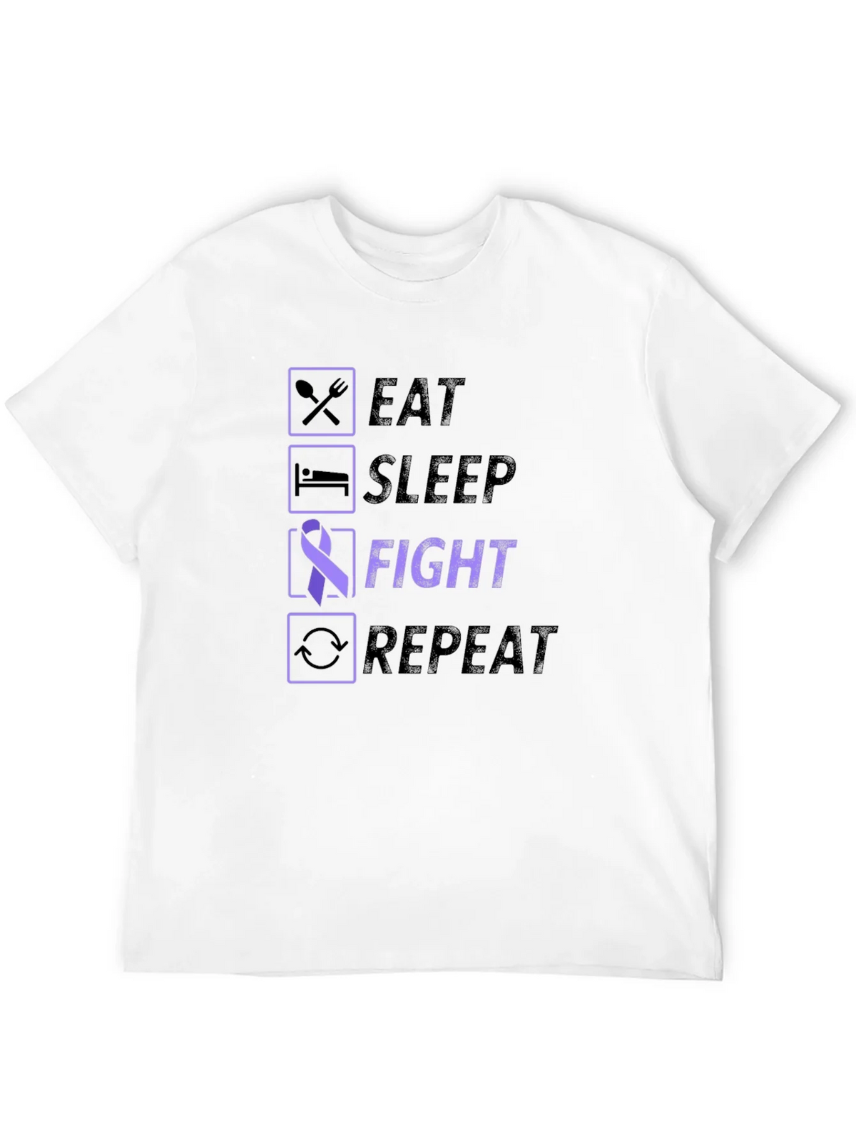 Eat Sleep Fight Repeat Awareness T-Shirt product image 3