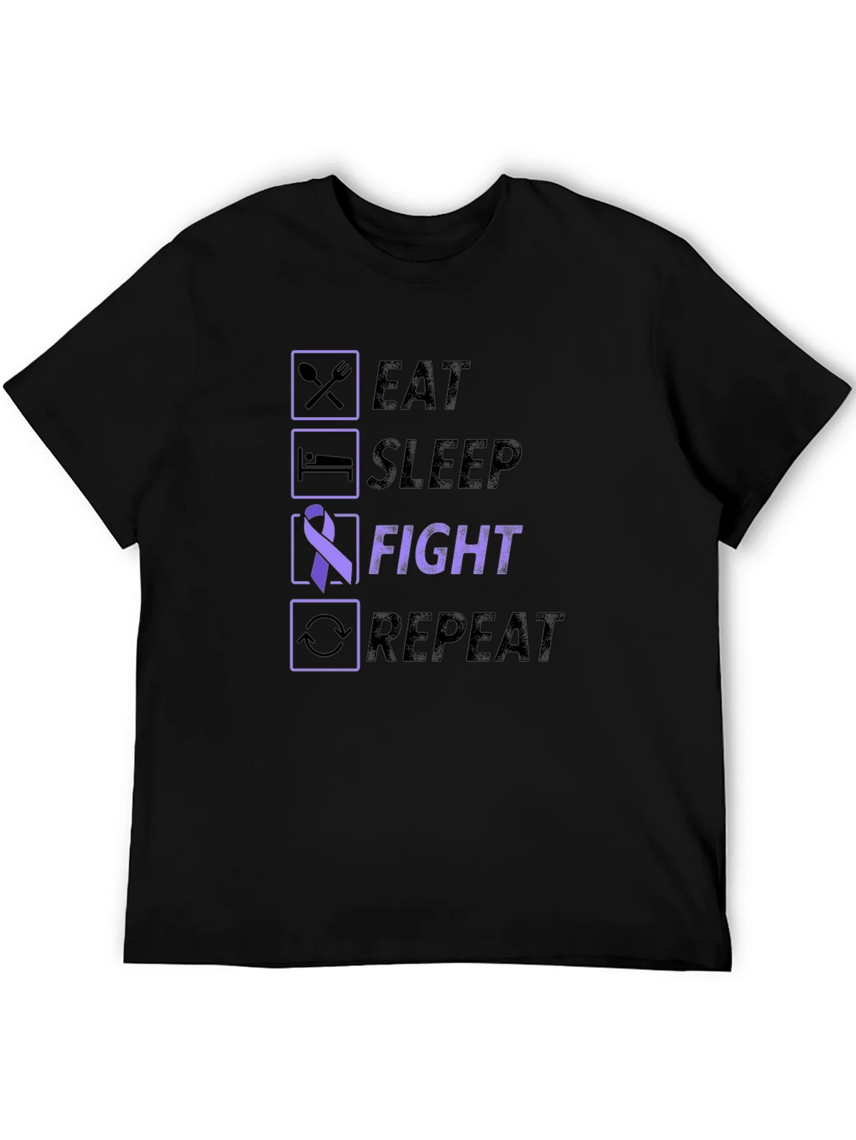 Eat Sleep Fight Repeat Awareness T-Shirt product image 8