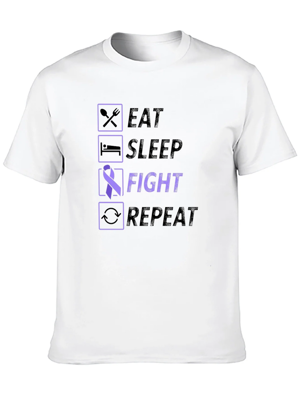 Eat Sleep Fight Repeat Awareness T-Shirt product image 12