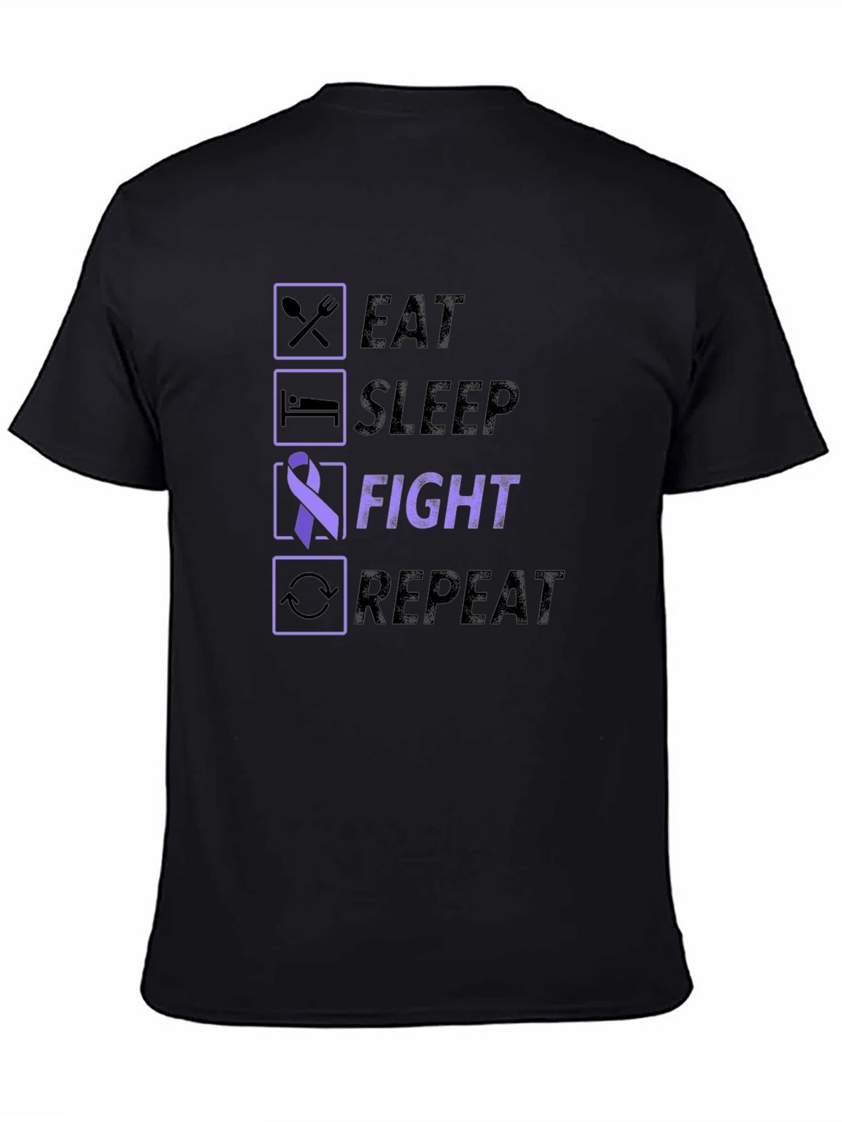 Eat Sleep Fight Repeat Awareness T-Shirt product image 7