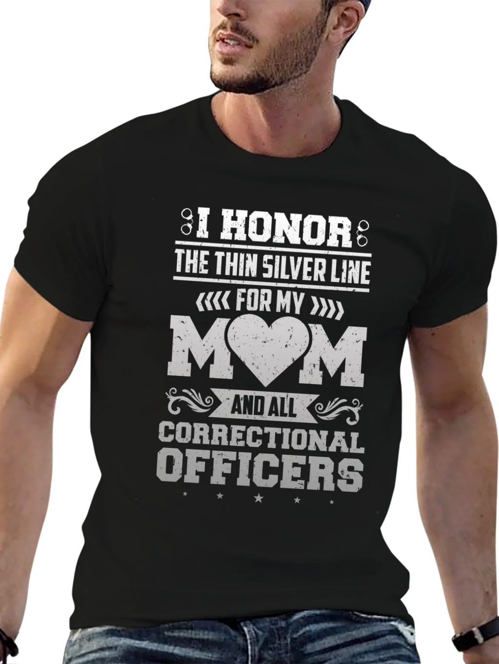 I Honor the Thin Silver Line Correctional Officer T-Shirt product image 9